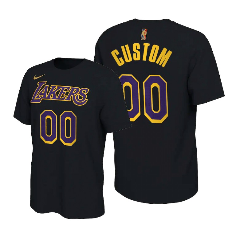 Men's Los Angeles Lakers Custom #00 NBA 2021 Earned Edition Charcoal Basketball T-Shirt VGA0683FV